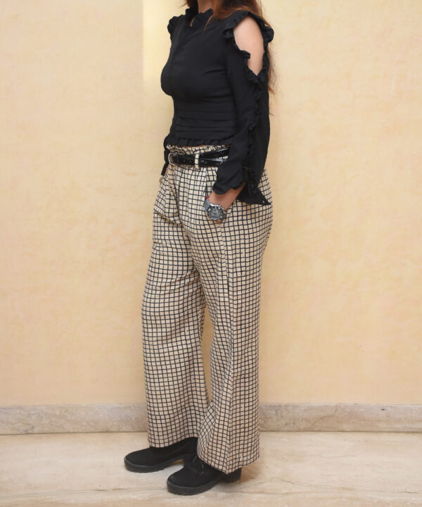 Checkered Relaxed Organic Handwoven Cotton trousers 1