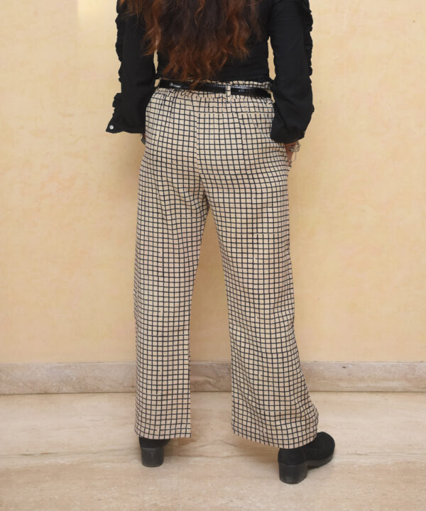 Checkered Relaxed Organic Handwoven Cotton trousers 3